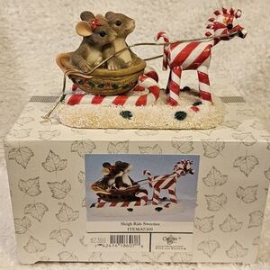 Charming Tails Figurine Sleigh RIde Sweeties Retired